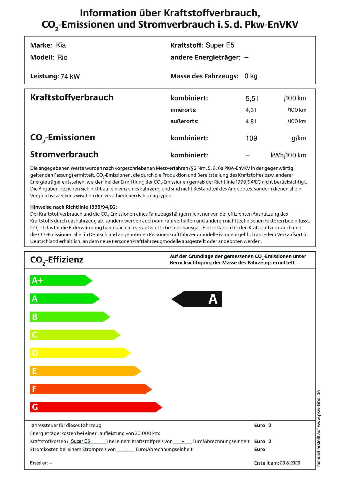 Energielabel 1.0 T-GDI GPF 7DCT