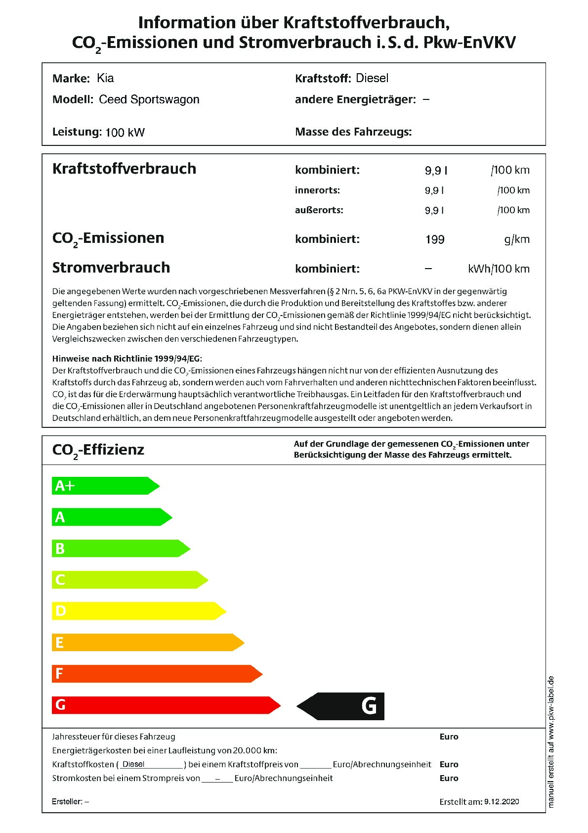 Energielabel 1.6 CRDI SCR MHEV