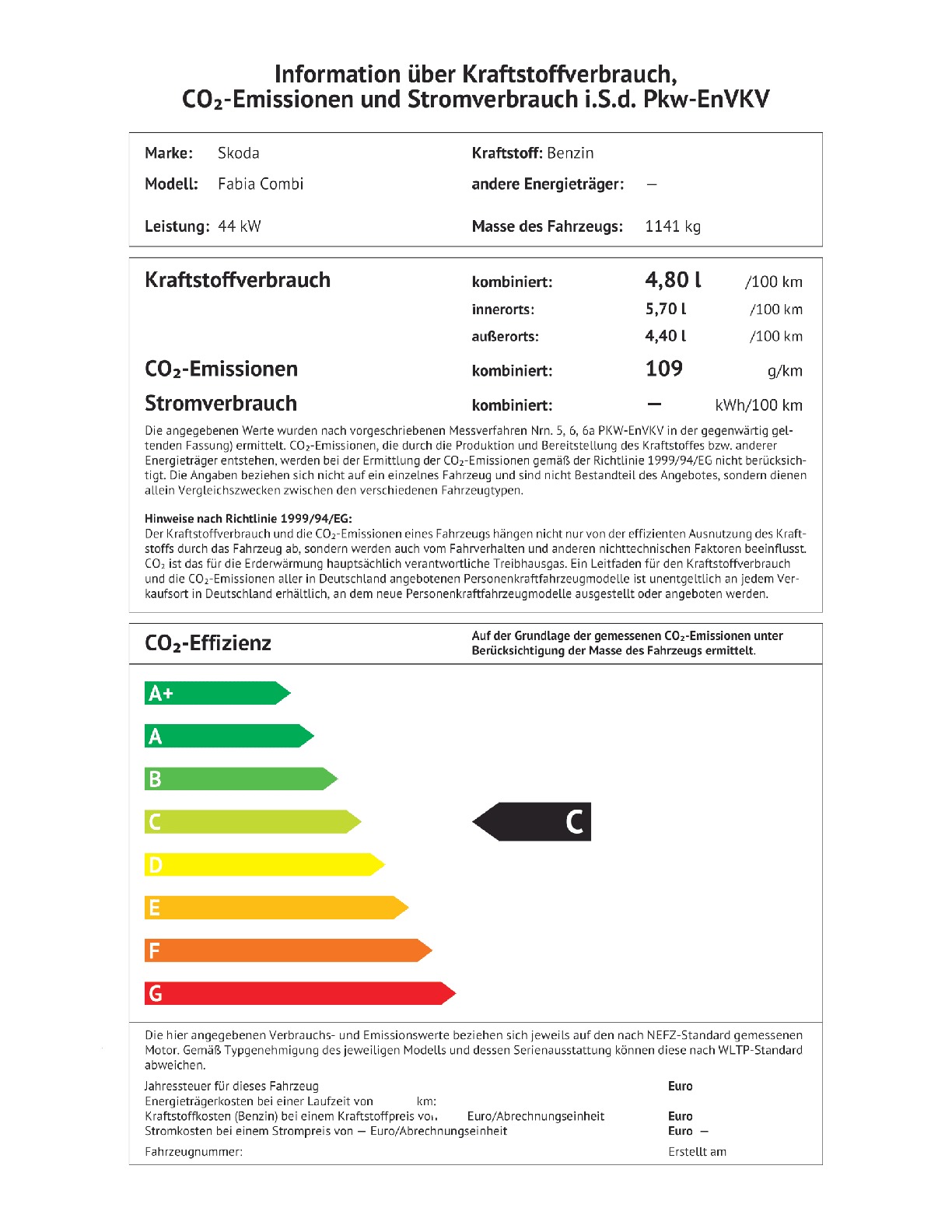 Energielabel 1.0 MPI